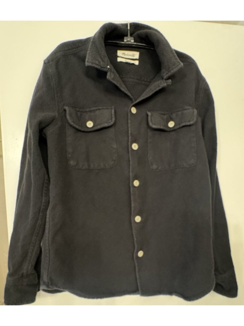 Madewell Men XS Brushed Twill Easy Shirt Shacket Jacket Shirt Button Up Black - Picture 3 of 11